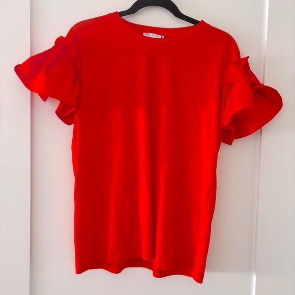 Zara Puff Sleeve Top Size M NWT - Picture 5 of 5
